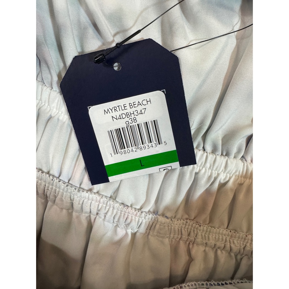 NWT Nautica Jeans Plaid Maxi Dress Smocked Bodice Tiered Spaghetti Strap L - Picture 10 of 12